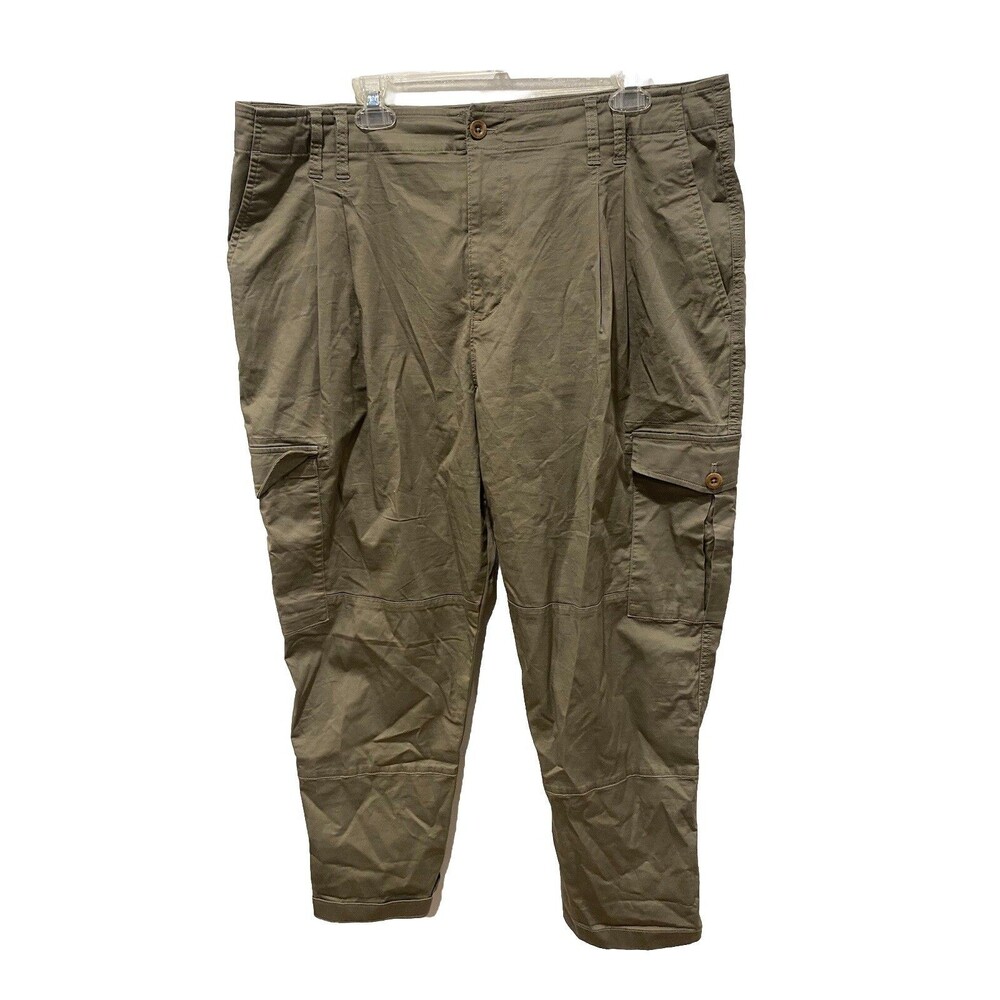 RALPH LAUREN Micro Sanded Twill Muted Moss Cargo Army Green Utility Pants Sz‎ 16